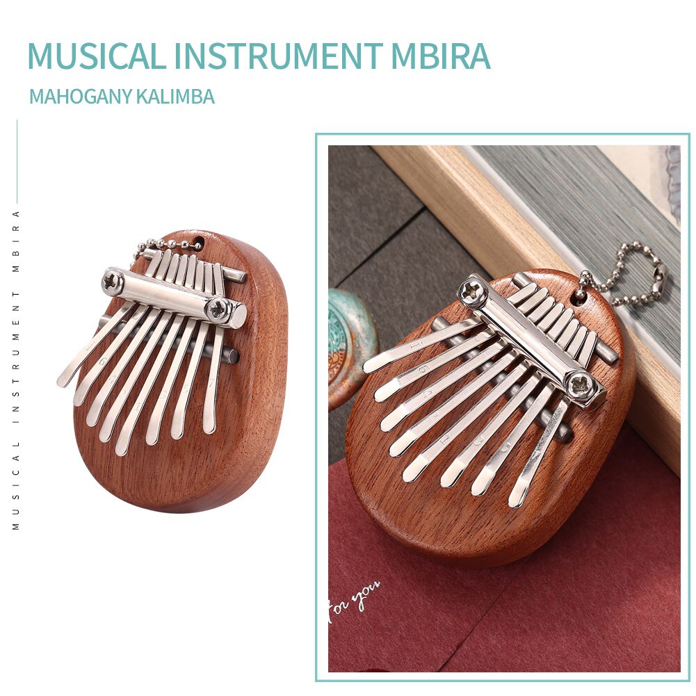 8 Keys Kalimba Mini Percussion Musical Instrument Mahogany Wood Thumb Finger Piano African Sanza Mbira Musical Instrument