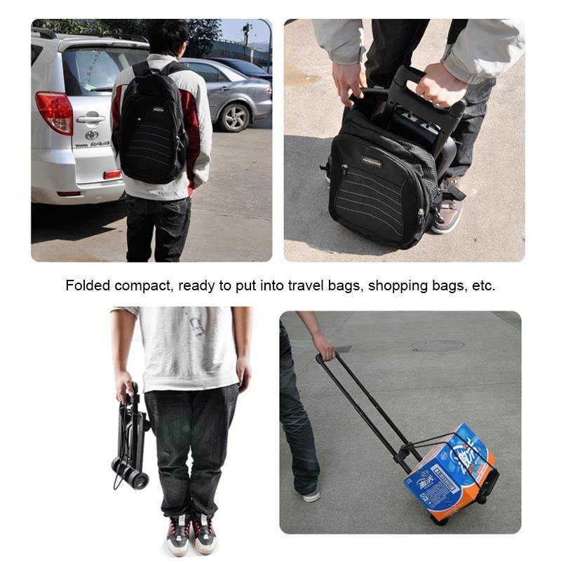 40kg Heavy Duty Foldable Wheel Trolley Hand Truck Folding Transport Trolley Barrow Cart Shopping Trolley Portable Home Use Car