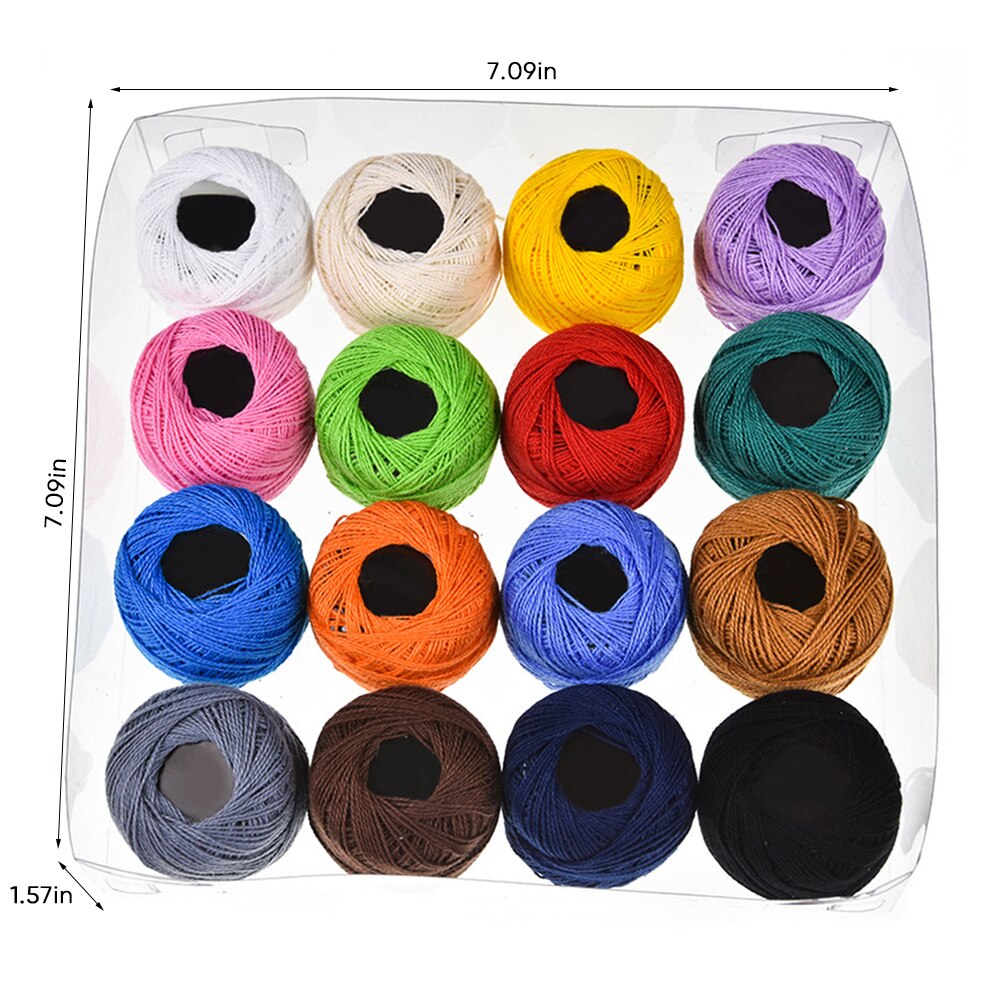 16 Pcs/box Sewing Threads Embroidery Sewing Threads Hand Stitching Polyester Fiber Threads Sewing Tool Embroidery Cross Stitch: Single Color