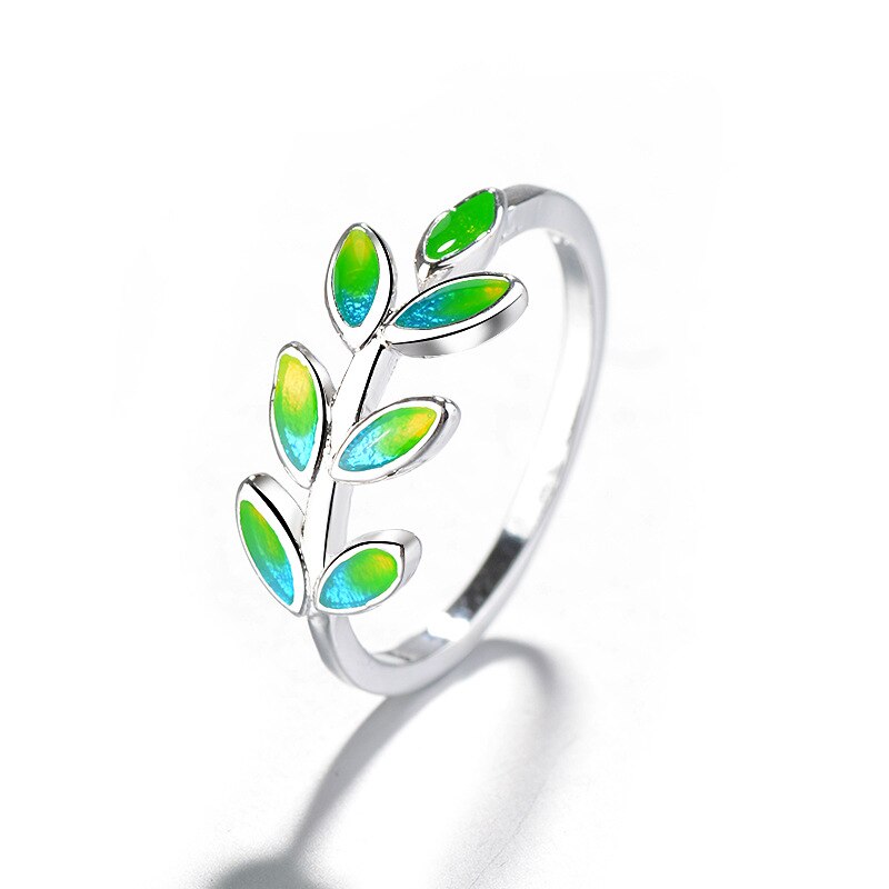 Groen Laat Ringen Voor Vrouwen Bohemian Vintage Open Verstelbare Creatieve Ring Anniversary Sieraden Accessoires: Silver