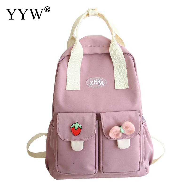 Tiener Meisjes Schooltas Mode-koreaanse Contrast Rugzak Schoudertas Grote Vrouwelijke Schouder Rugzak Laptop Tas Preppy Stijl