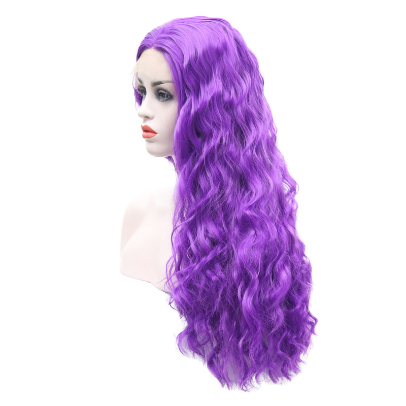 Perruque Lace Front Wig synthétique violette longue-JOY & BEAUTY | Perruque Lace Wig ondulée en Fiber de haute température, perruques pour femmes
