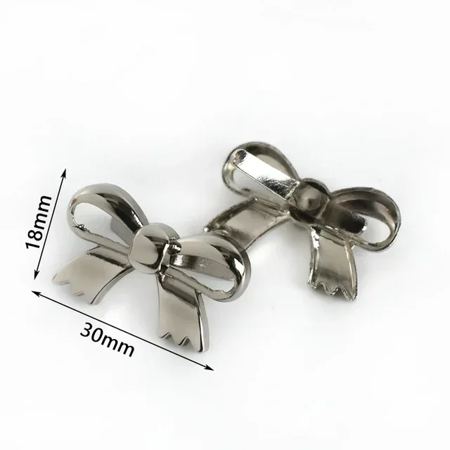 5/10 Stuks Leuke Strik Metalen Decoratie Gesp 30/45/60 Mm Tas Schoenen Clip Sluiting singels Eye-Splice Pin Gespen Boog Knop Accessoire: 4# / Transparant