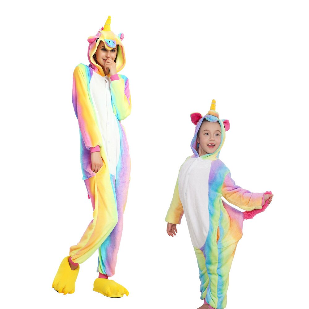 Pijama de Pegaso arcoíris para niños, traje de unicornio, mono con capucha, ropa de dormir, Kigurumi