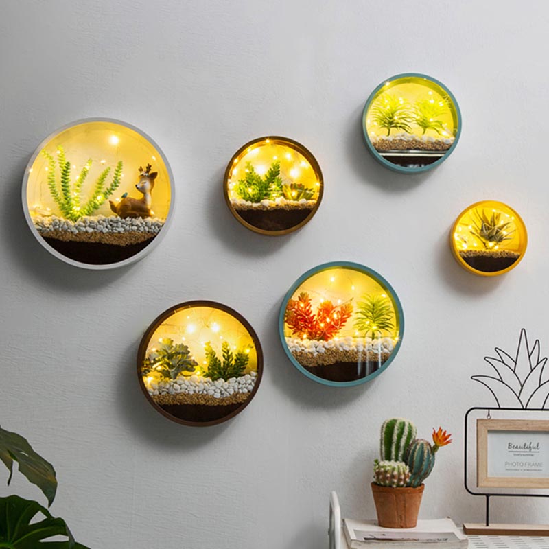Jern kunst gennemsigtig glasvæg vase hjem stue restaurant kontor væg planter sukkulent plante hængende urtepotte