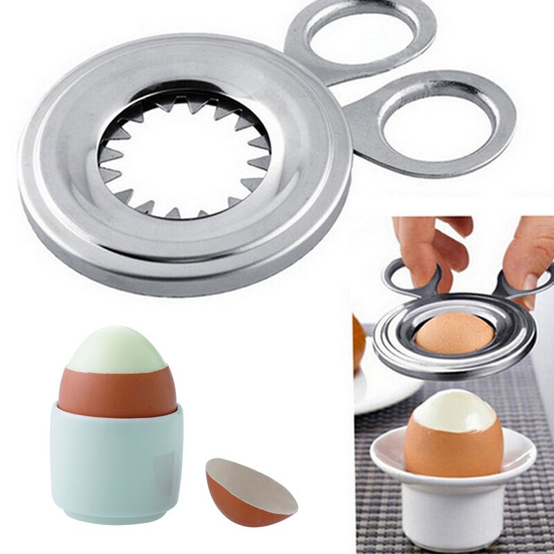 Stainless Steel Egg Cutter Egg Stripper Boiled Multifunction Kitchen Gadget Egg Shell Breaker Portable Gadget