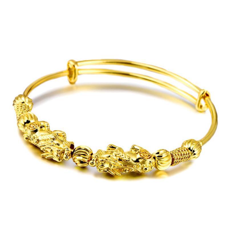 Luxe Vietnam Alluviale Gold Etnische Bixie Geluk Armband Voor Vrouwen Verstelbare Goud Kleur Vrouwelijke Bruiloft Armband Dames Sieraden