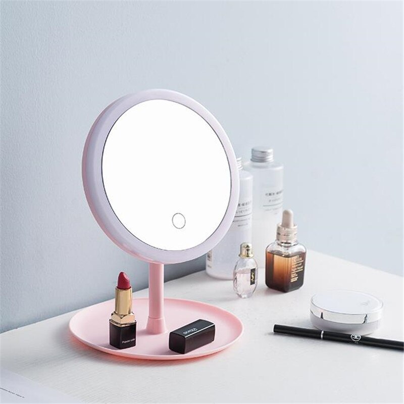 Adjustable Touch Screen Makeup Mirror With Led Standing Mirror Backlit Light Cosmetic Mirrors USB Charging 20#