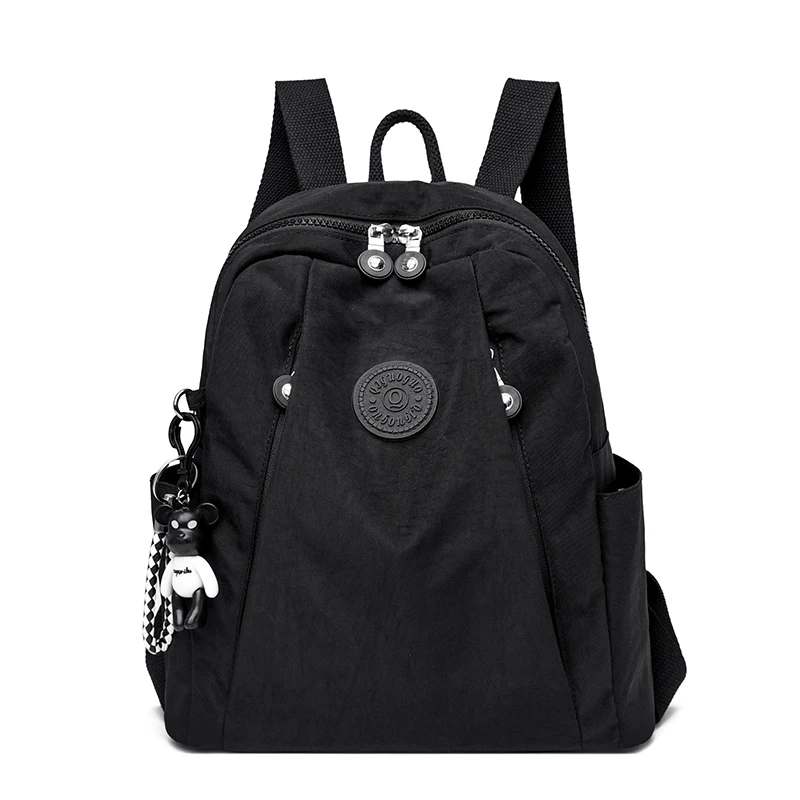 Wasserdichter nylon-rucksack für damen, schulrucksack für teenager-mädchen, schultertasche, reiserucksack: Beige