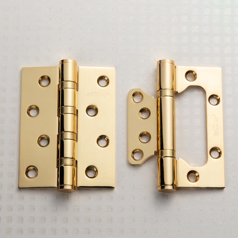 1 Pcs 4-inch Fine Copper Hinges Drawing Gold Door Furniture Silent and lubricated bedroom door hinges Furniture Hardware