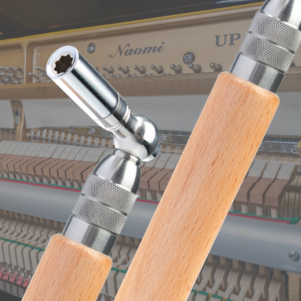 Klaver tuning hammernøgle værktøj ottekant kerne rustfrit stål hammer massivt træ håndtag klaver tuning værktøj