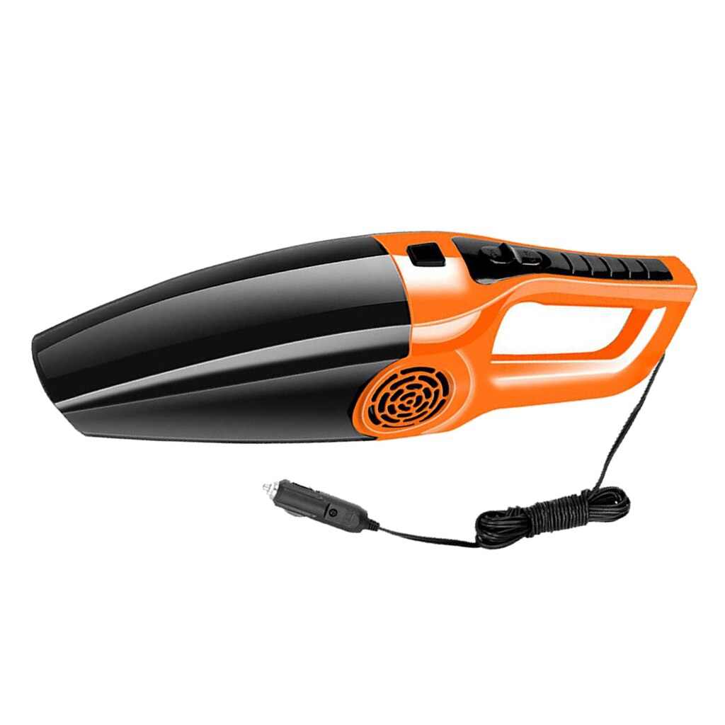 Dammsugare 5m sladd bil 12v mini handhållen våt torr liten auto rengöring: Orange