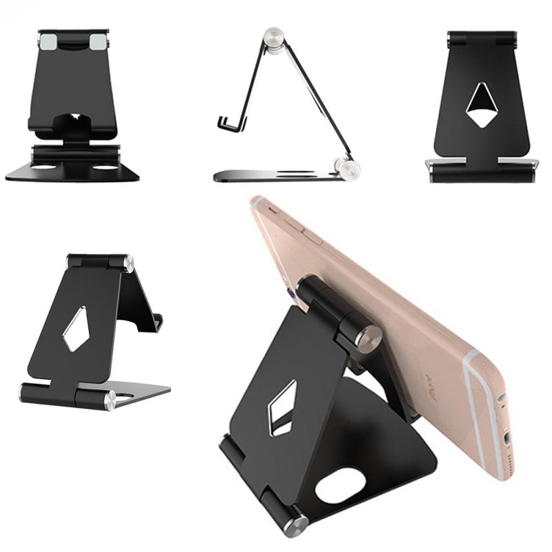 Draagbare Verstelbare Mobiele Telefoon Houder Voor Iphone Huawei Xiaomi Metalen Telefoon Mount Stand Bureau Tablet Folding Stand Desktop Stand