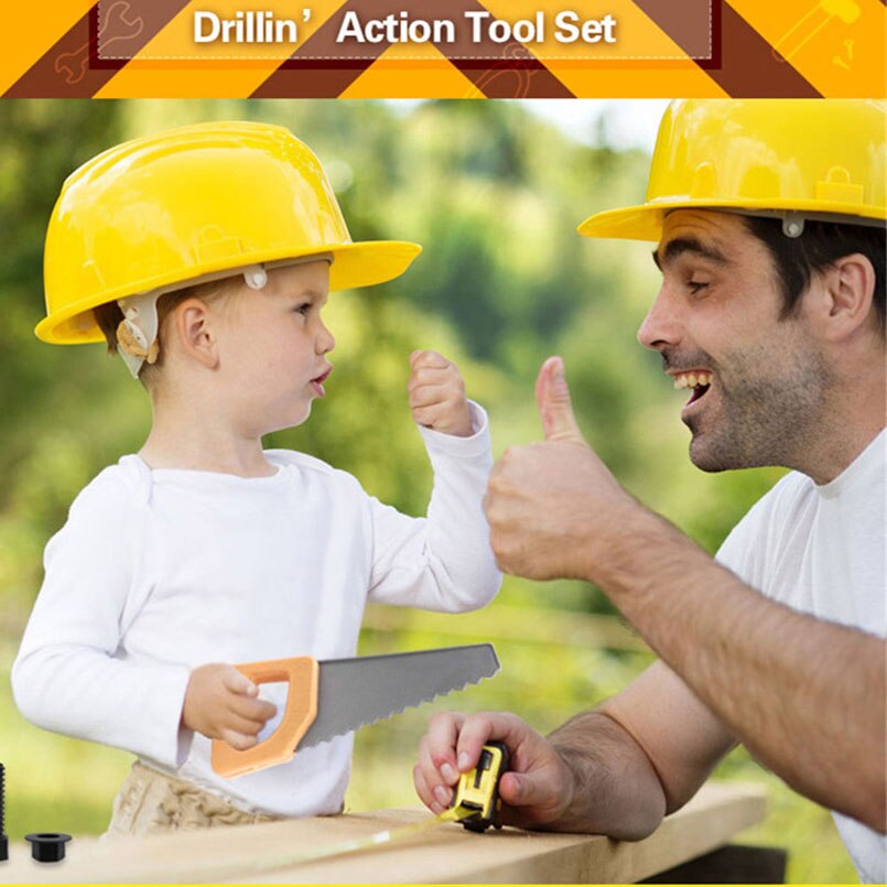 14Pcs/set Simulation Repair Drill Tools Toys For Boys Pretend Play Model DIY Tool Play House Garden Toy Kit Children