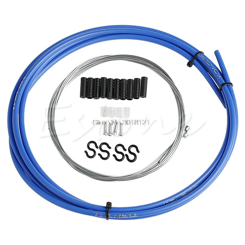 Front & Rear Inner Outer Wire Gear Brake Cable Set Bike Bicycle Shifter Cable: Blue