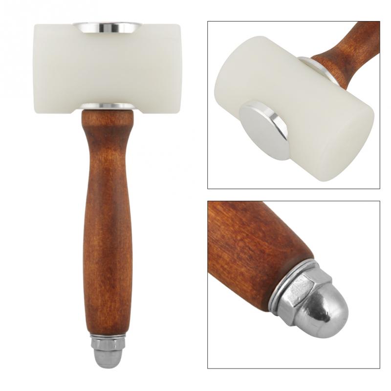Handheld T Shape Leather Carving Hammer Wood Handle Nylon Leather Carving Mallet DIY Craft Tool