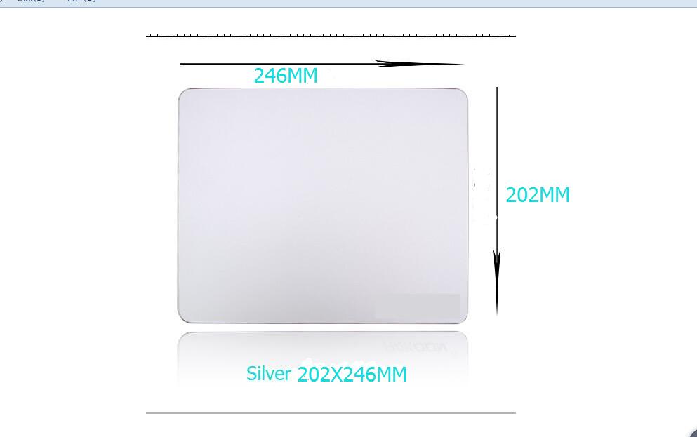 Aluminum alloy Pad with Non-Slip Rubber Bottom Mouse Pad anti slip Mousepad Gaming Mat Mouse with free tablet support: silver246x202mm