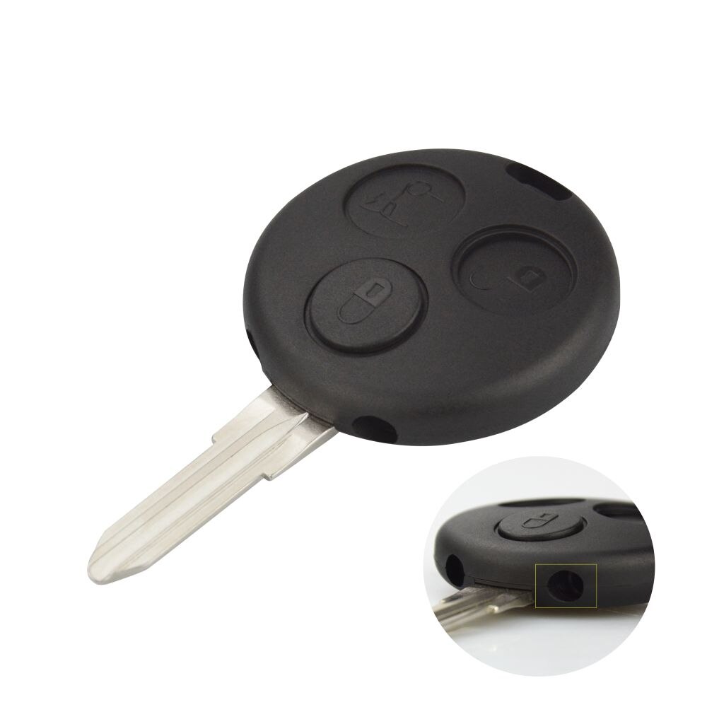 OkeyTech Replacement Car key For Mercedes Benz SMART Fortwo 450 Forfour Roadster Case 3 Button Blank Blade Remote Key Shell Fob