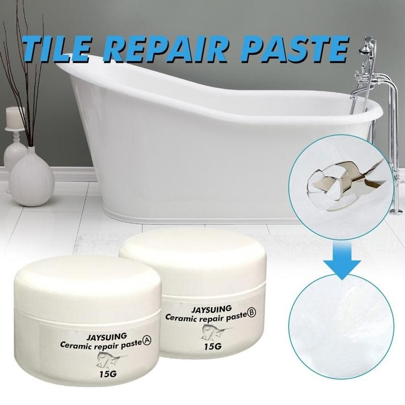 2pc peinture réparation cire céramique réparation pâte baignoire toilette porcelaine rayure Dent défaut imperméable lavable pas désagréable odeur