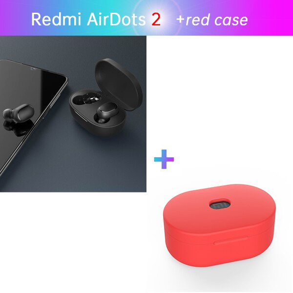 Xiaomi Redmi AirDots 2 Left=Right TWS True Wireless Stereo Bluetooth Earphone Headset BT5 True Wireless Stereo Auto Link: S add red case