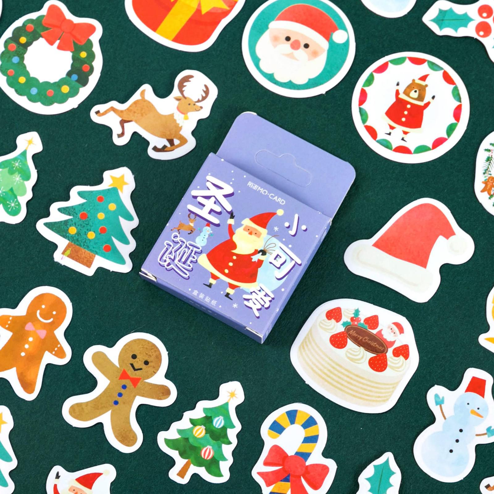 45pcs/pack Kawaii Paper Sticker Set Cute Decorative Stickers Christmas Tree Santa DIY Label for Art Craft Scrapbooking Album: B