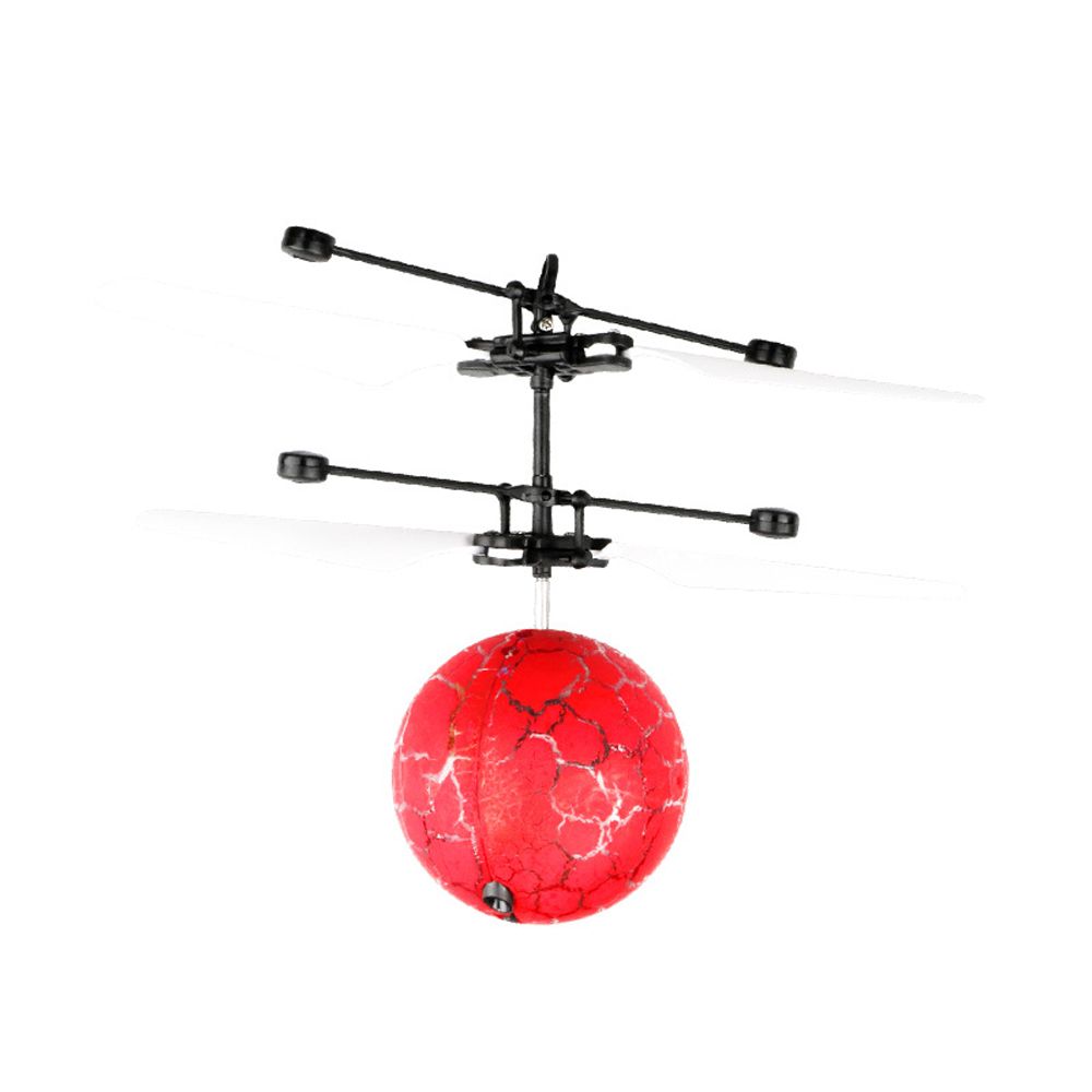 Sensor de detección de aviones, colorida bola voladora brillante, iluminación LED integrada para niños adolescentes, juguetes eléctricos para niños,: Crack ball red