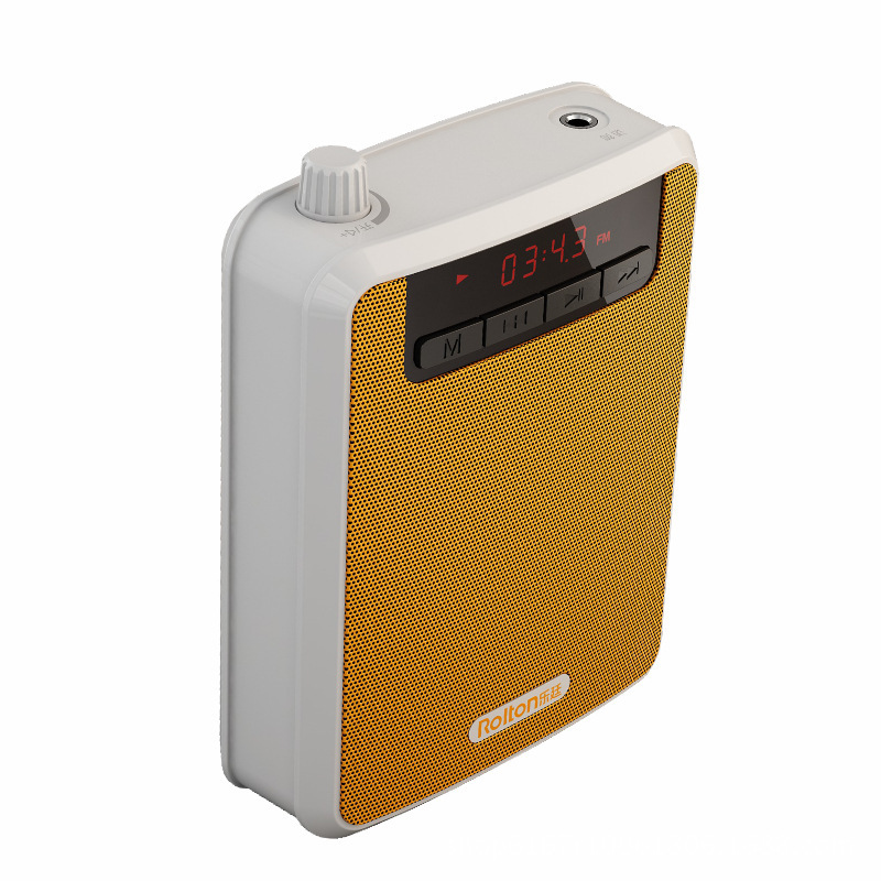 Portable Wearable Megaphone Voice Amplifier for Teachers 2200 mAh Music Player with Mic Belt Support FM Radio TF Card: Orange