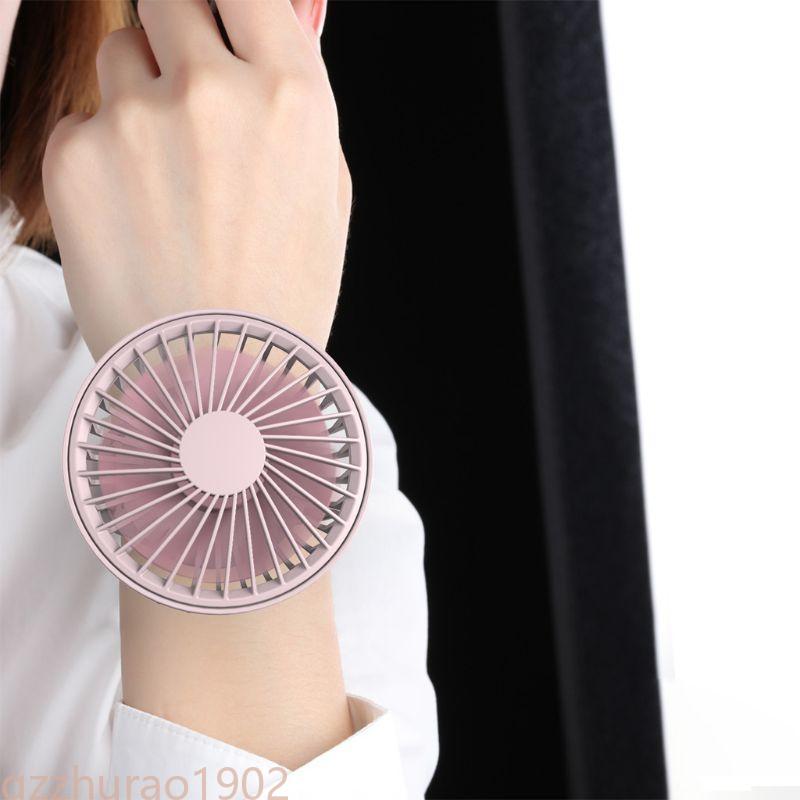 Cute 3 Gears Adjustable Wrist Watch Fan Portable Bladeless USB Rechargeable Air Cooling Summer Personal Fan for Student