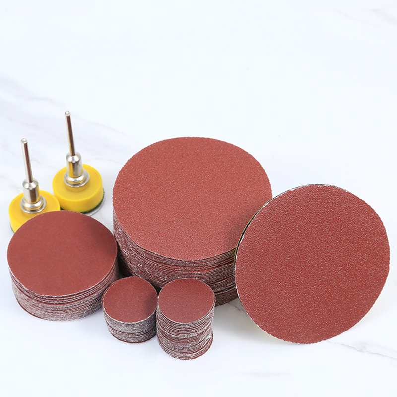 1 2 3 Inch Red Round Dry Sanding Disc Sandpaper Dish Polishing Abrasive Sand Paper Pad Wooden Metal Grinder Grinding Lija Drill