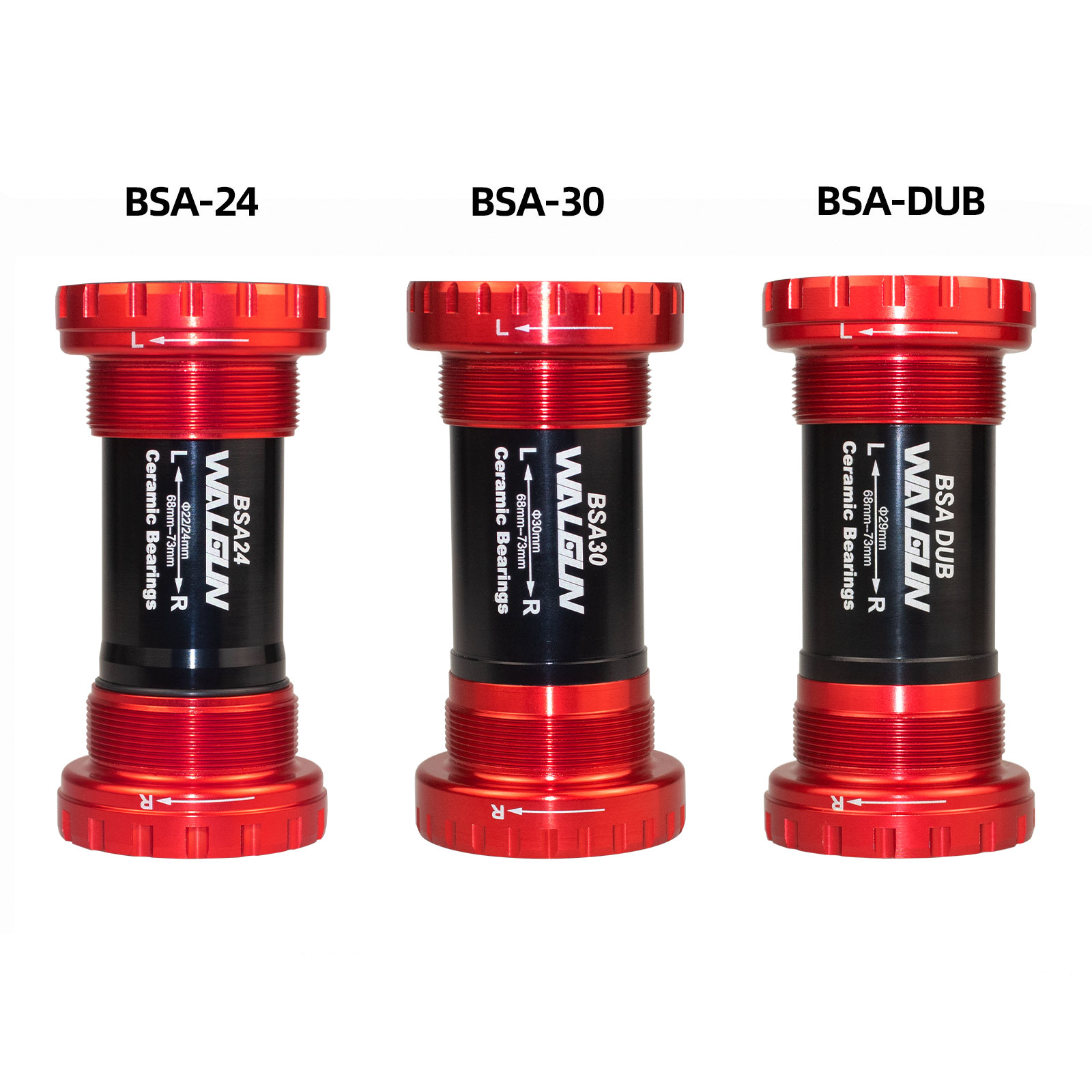 Walgun Bicycle Bottom Bracket BSA Thread Kit Road MTB Bike Frame 68/73 for Axis 24/22 and 29/30mm for Shiman SRM GXP Crankset