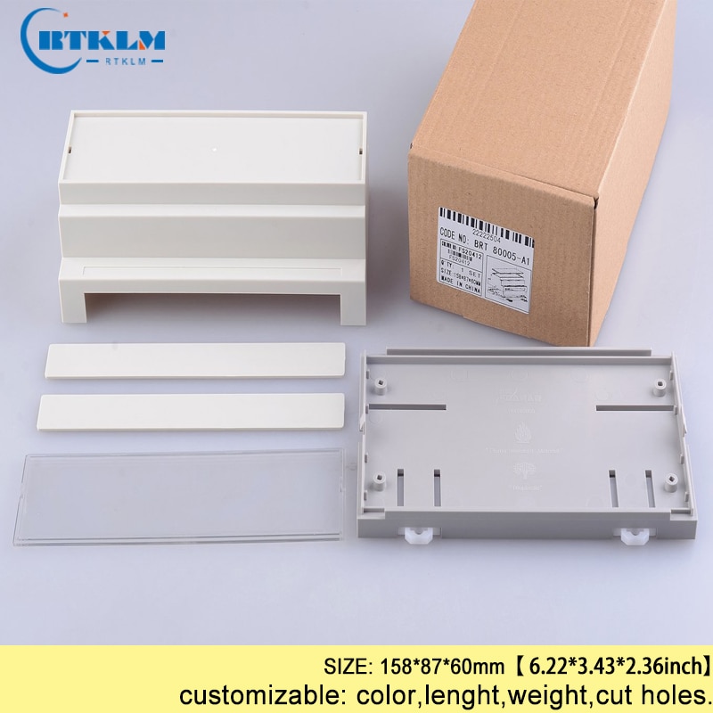 plastic din rail enclosure abs boxes for electronic projects circuit housing junction box 158*87*60mm