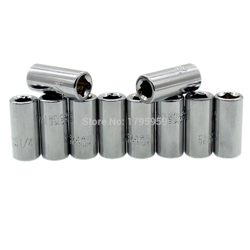 10pcs 1/4" Square Drive to 1/4" Hex Shank Quick Release Impact Socket Bit Adapter Screwdriver Bit Holder Conversion Tool Adaptor