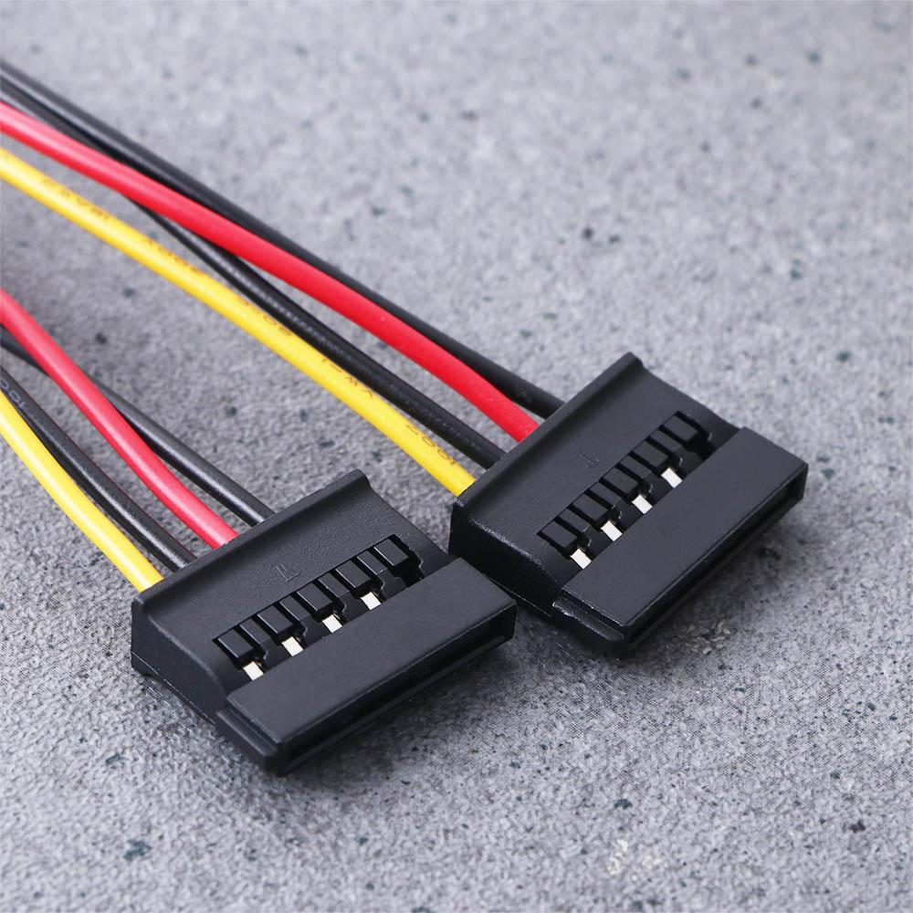 Cable de alimentación SATA Molex IDE de 4 pines a 2 Serial ATA macho a hembra, Cable adaptador SATA, Cable de extensión de alimentación, Cable de alimentación de controlador duro