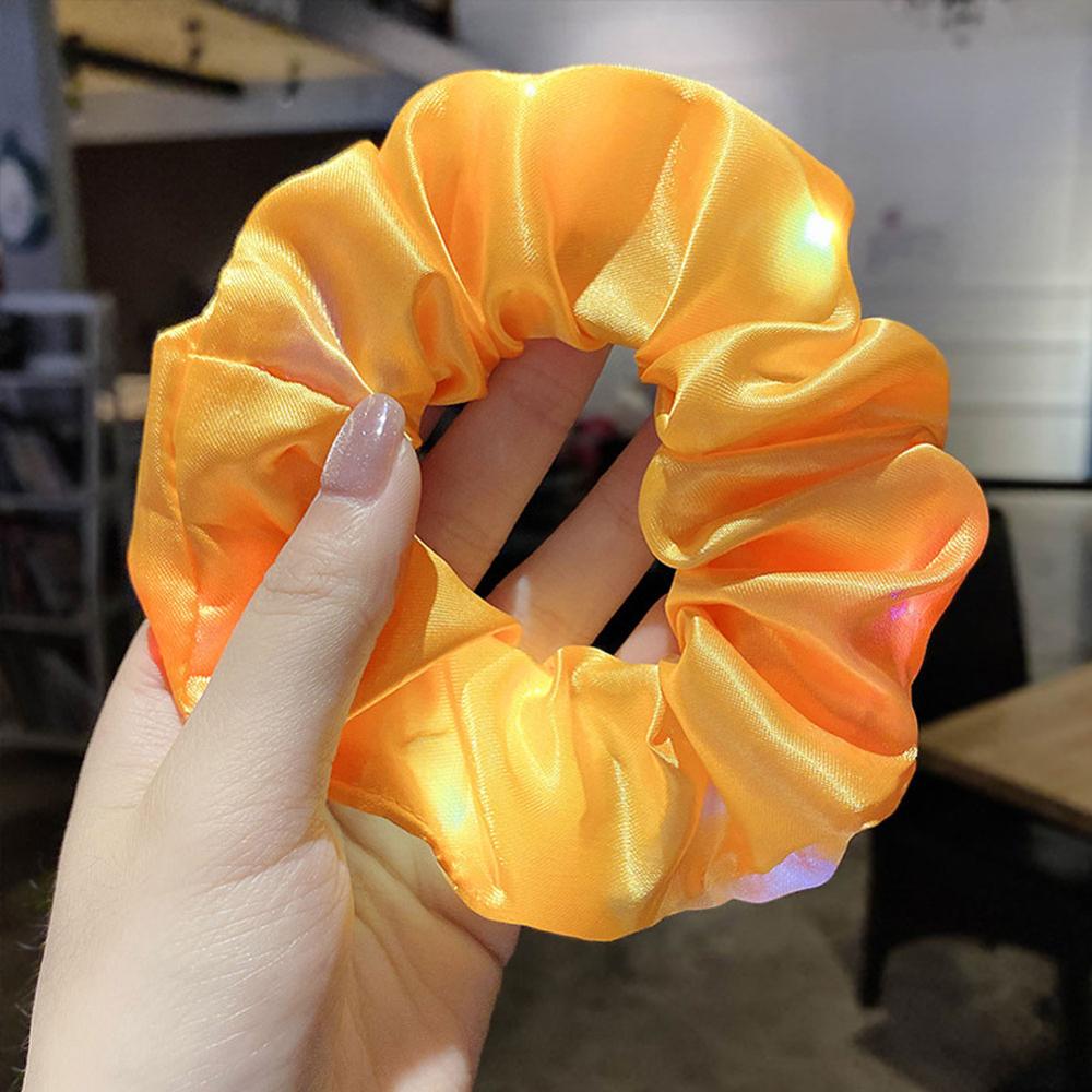LED Light Luminous Colorful Scrunchies Headband Hair Accessories Girl Highly Elastic Large Intestine Loop Hair Rope: 09