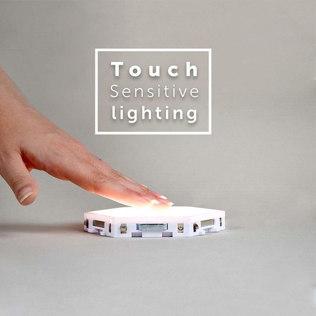 1 Uds. Lámpara LED Quantum, lámpara Modular sensible al tacto, lámpara Hexagonal de noche, lámpara de pared, lámpara Hexagonal, luz de pared