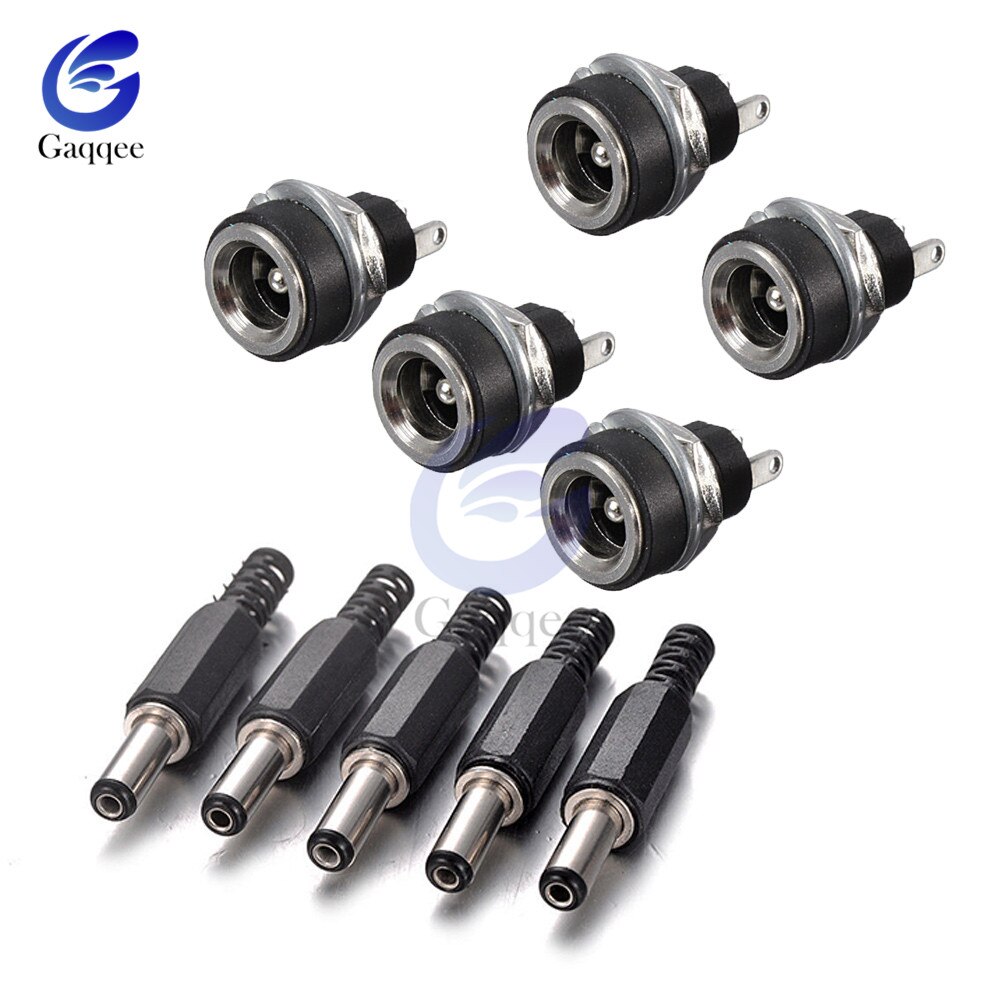 10Stck DC Energie Stecker Stift Buchse Stecker Buchse + Stecker Jack Tafel montieren-anschluss 5,5mm 2,1mm stecker Adapter 2 Terminal Arten