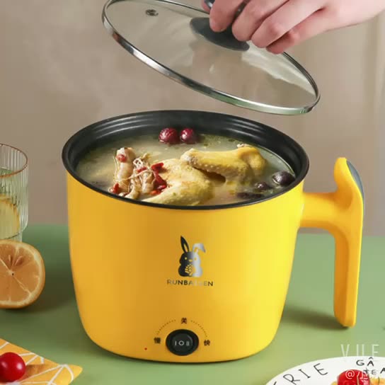 Electric Cooker 1.8L Electric Multicooker 220V Household Pot for 1-2 People Rice Cooker Single/Double Layer Non-stick Pan