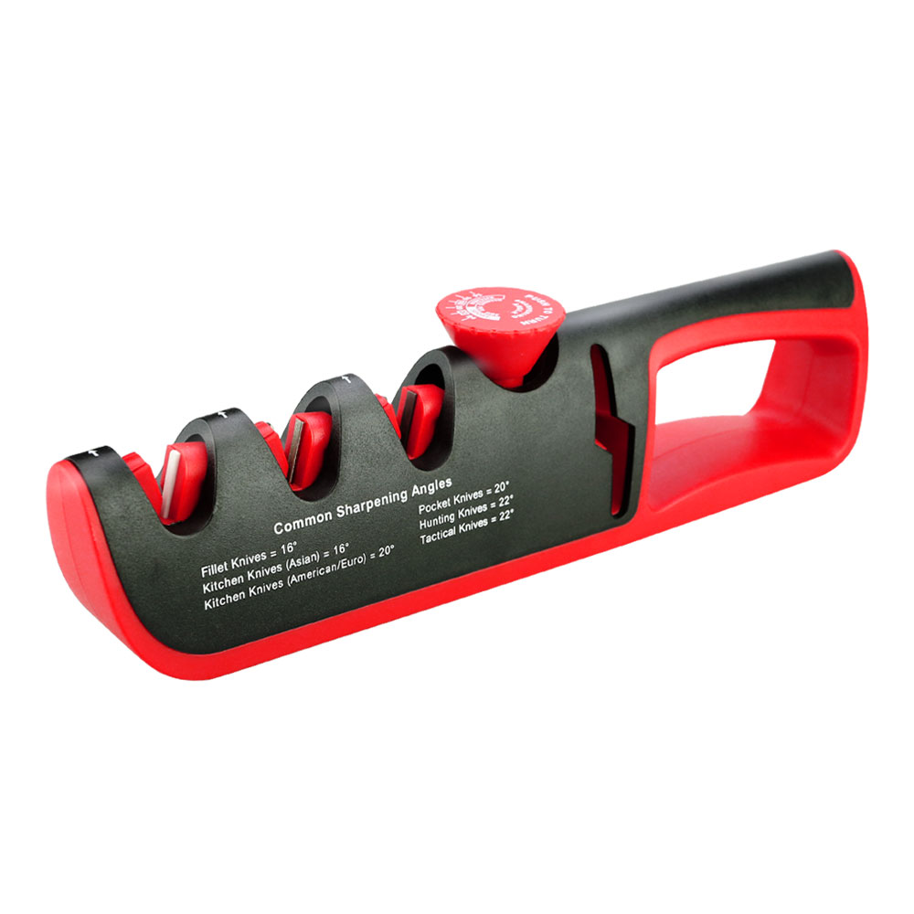Knife Sharpener Adjustable Manual 4 Stages Scissors Sharpening Stone Kitchen Grinder knives Whetstone Angle Sharpener Tool: WHITE