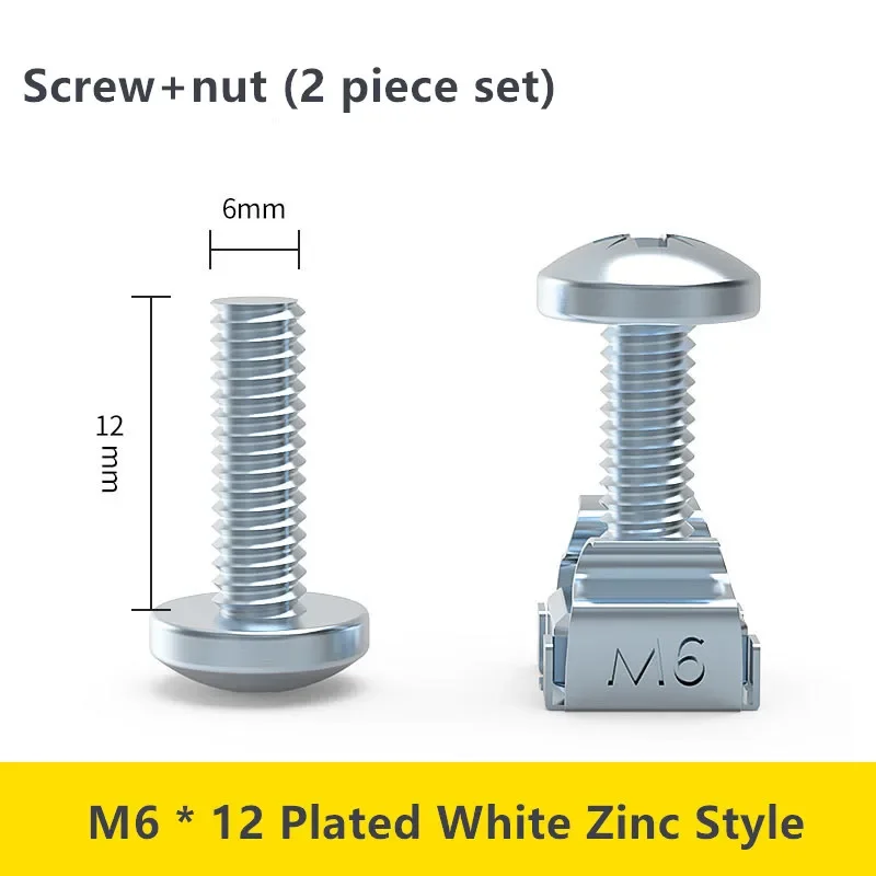 M6 * 16 mm M6 * 12 mm Schrankschrauben, Rackmontage-Käfigmuttern, Schraube und Unterlegscheiben für Netzwerkserver-Chassis-Verteilung, verwöhnen, Router: Orange / 0,2 m