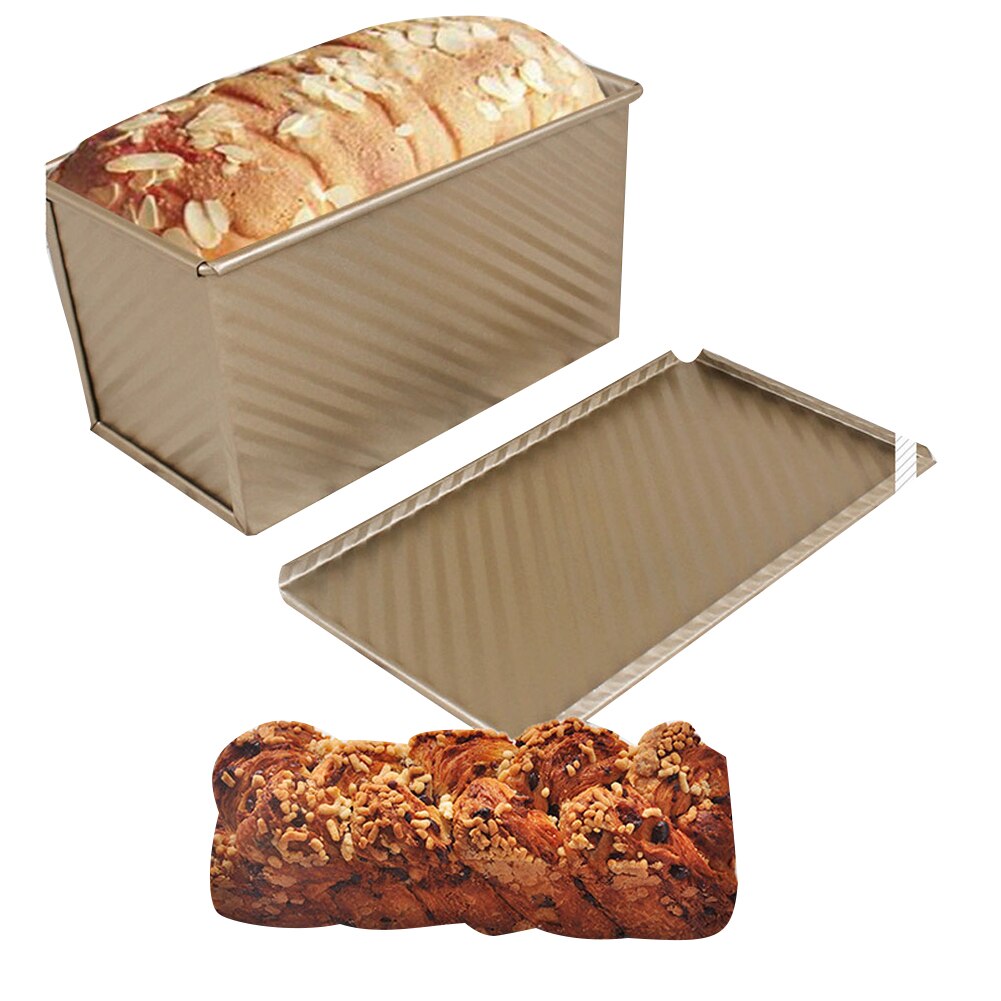 Loaf Pan Met Deksel Non-stick Bakvormen Carbon Staal Brood Toast Mold Met Cover Brood Bakken Pan: Donker Kaki