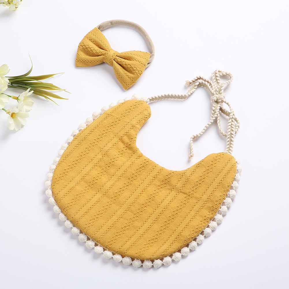 Conjunto de Baberos con diadema para bebé, toalla con borla para Saliva, Bandana con estampado Floral, lavable, paño para eructar, alimentación de bebé, 3 unids/set