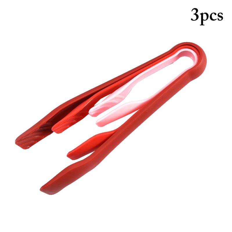 3 Pz/impostato cibo grado Plastica per Alimenti Pinze impostato Antiscivolo Resistente Al Calore Servire Pinze Pinze Da Cucina barbecue Strumenti accessori: rosso