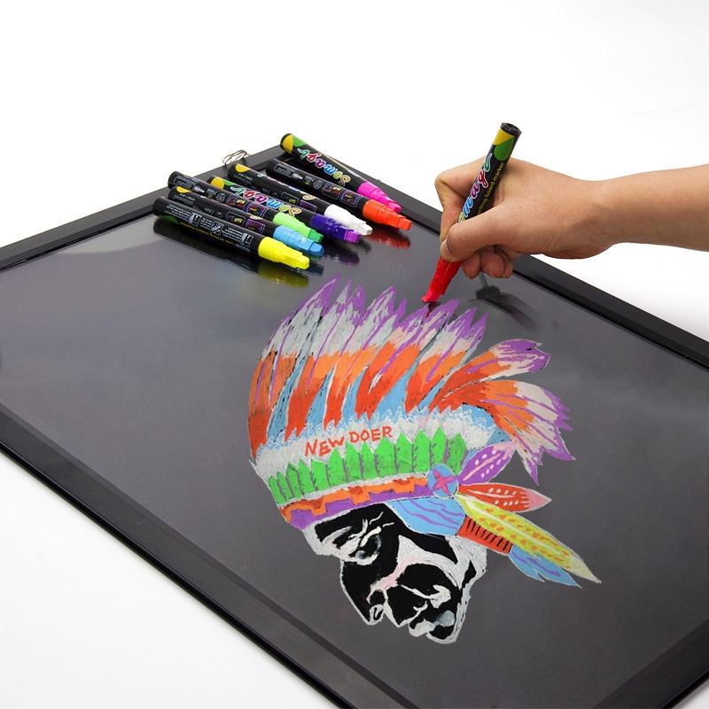 Haile 8Colors/lot Liquid Chalk Erasable Highlighter Art Graffiti Marker Pen For Glass Whiteboard LED Chalkboard Billboard Screen