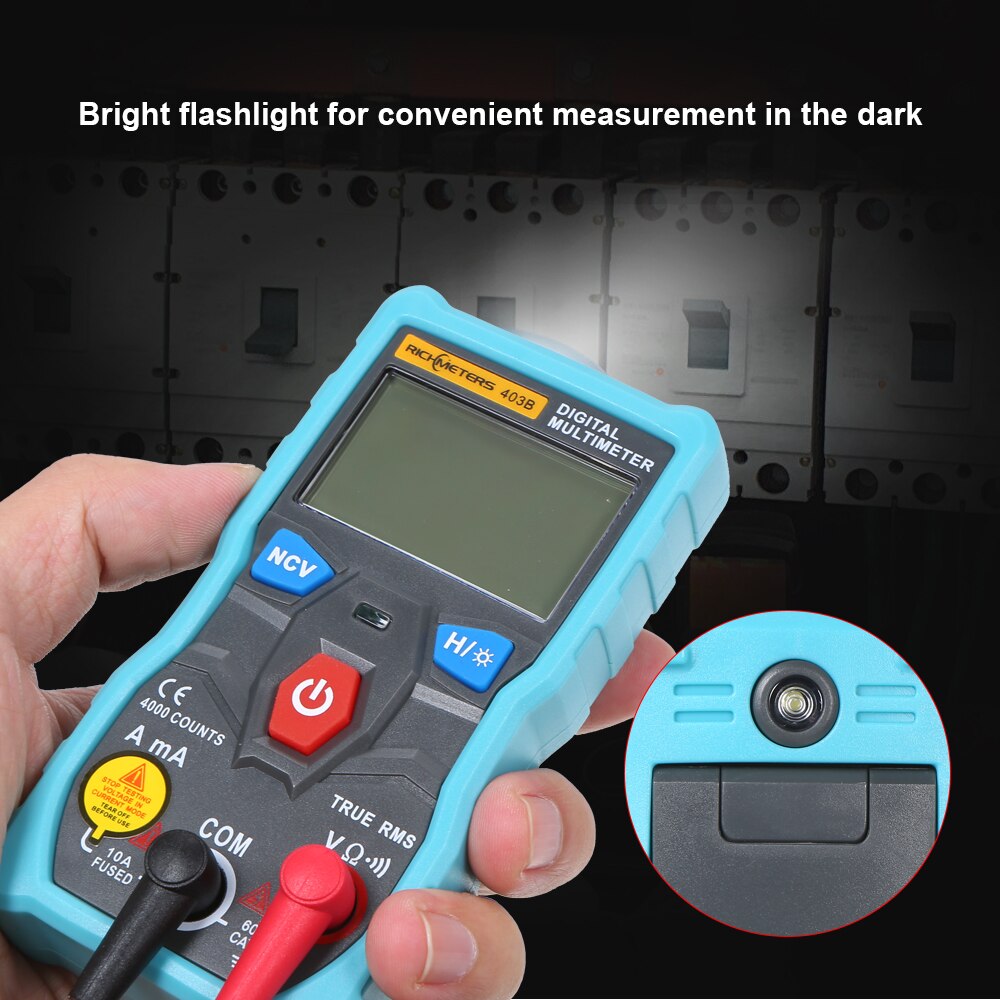 RM403B Automatic Digital Multimeter Auto Range True-RMS NCV 4000 Counts AC/DC Voltage Current Ohm Test Tool Smart Backlight