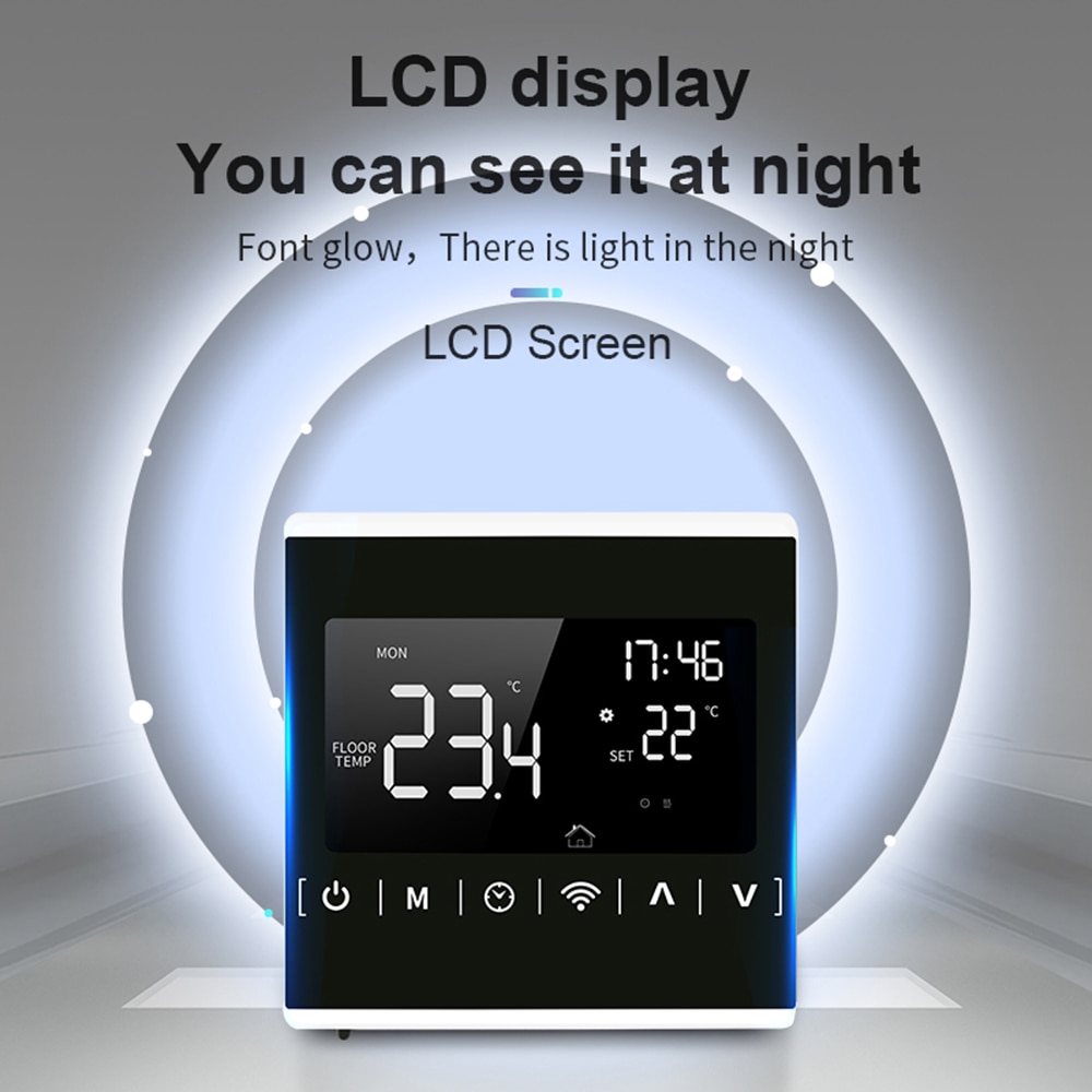 MEIH 85-250V WiFi Smart Thermostat Weekly Programmable Thermostat APP Control Backlight LCD Water Heating Temperature Controller