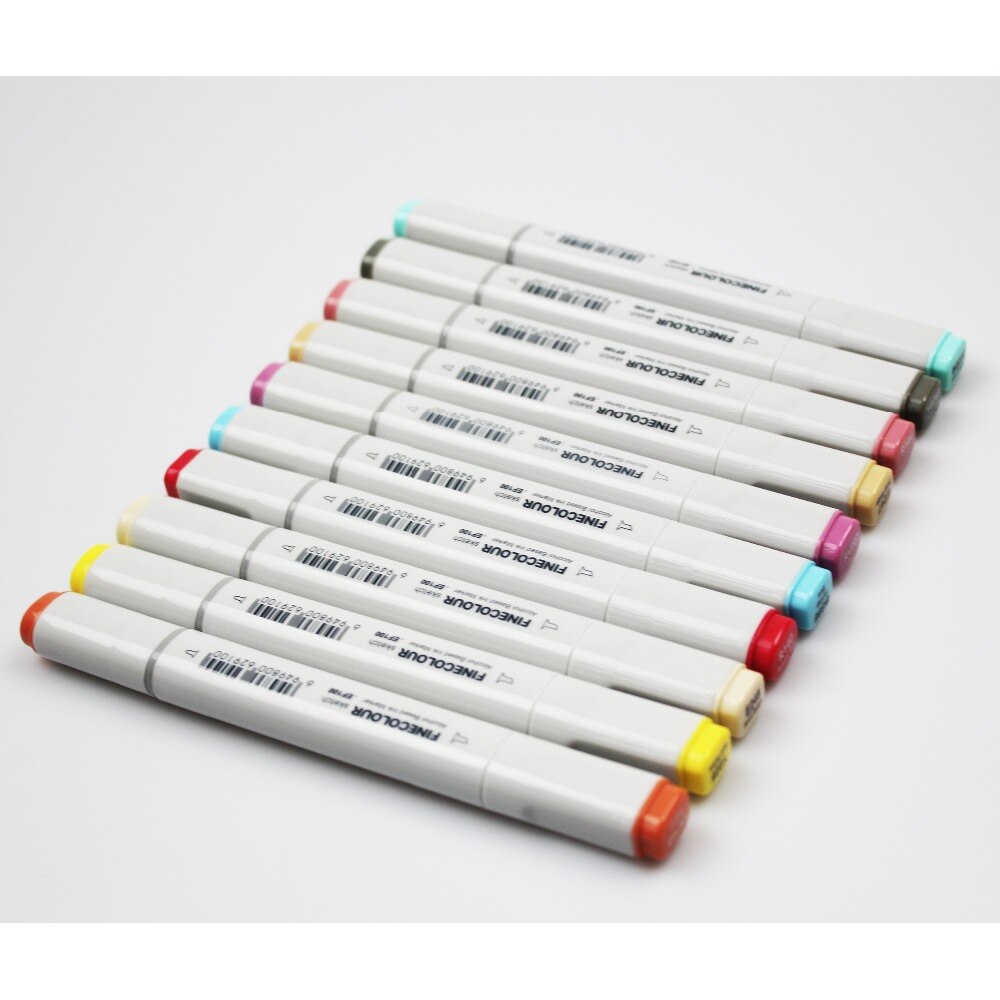 Finecolour-rotuladores de doble base, tinta a base de Alcohol, para bocetos artísticos profesionales, con bolsa, EF100, 240 colores
