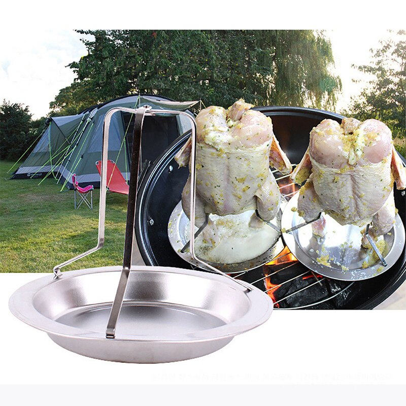 Stainless Steel Chicken Roaster Rack Beer Can Chicken Roasting Holder Roasting Rack Stand Holder Cooking Pan for Grill Oven BBQ