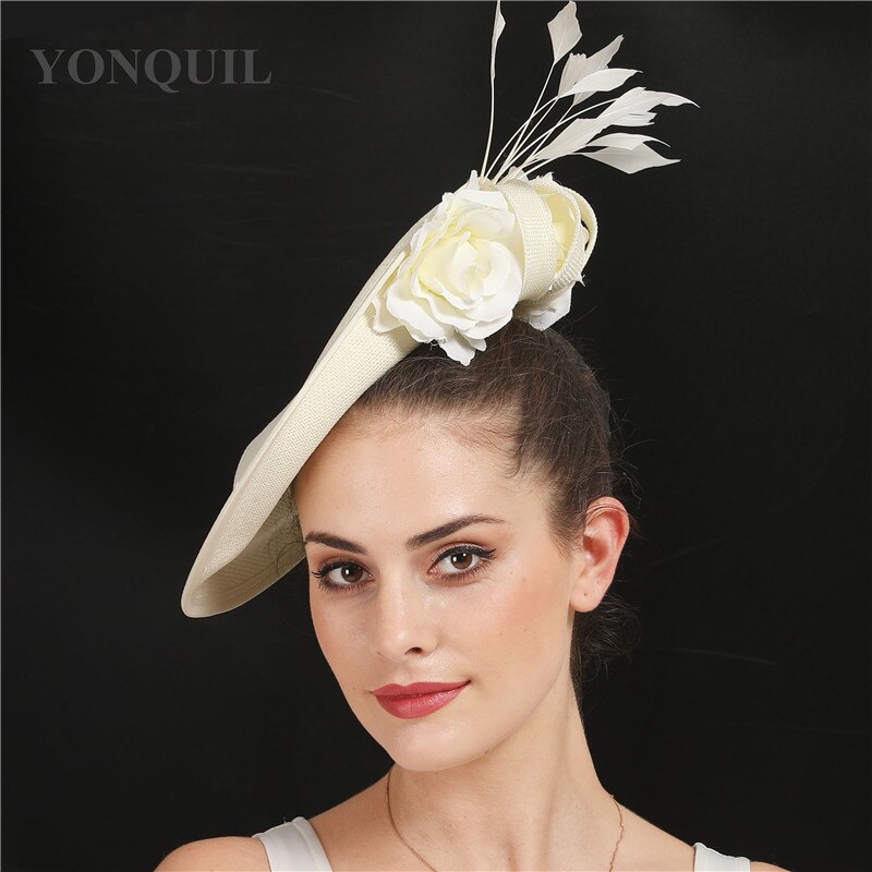 Derby Kenducky-tocados grandes para mujer, tocado rojo, marfil, negro, flores para boda, , novia, casada