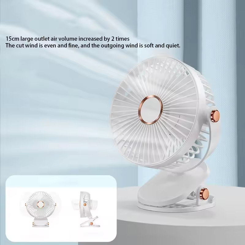 Xiaomi-ventilador con Clip de 8000mAh, circulador de aire portátil de escritorio recargable silencioso de 5 velocidades, ventilador inalámbrico con luz LED para acampar y hogar