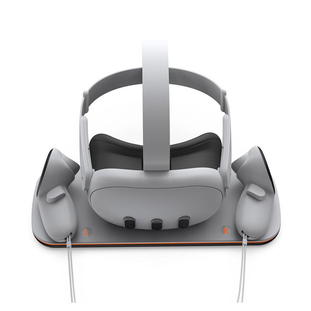 VR Ladestation für Meta Quest 3 - Kabelloses Ladegerät mit 2500mAh Ersatzakku